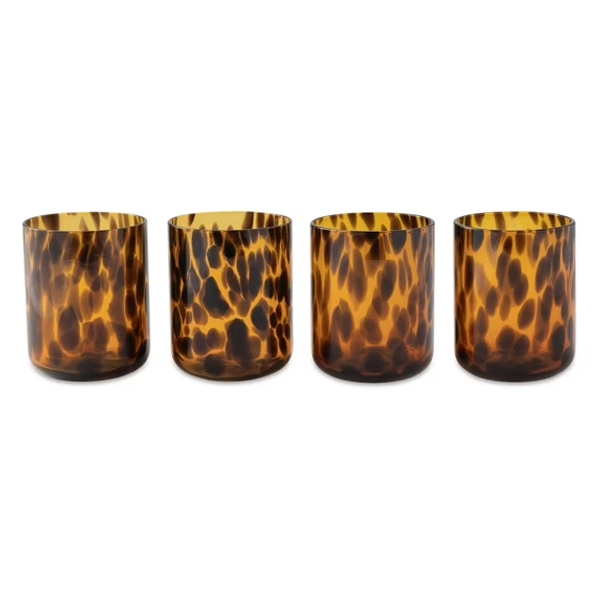 Thyme & Table 12 fl oz Brown Tortoise Drinking Glasses, Set of 4