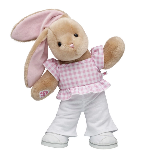 Pawlette Bunny Plush Pink Gingham Gift Set w/ Bows | Build-A-Bear