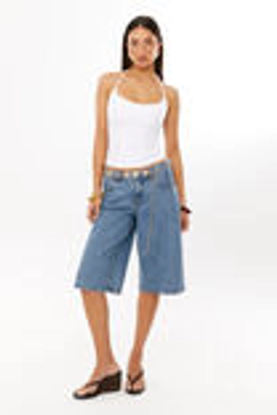 dark denim jort