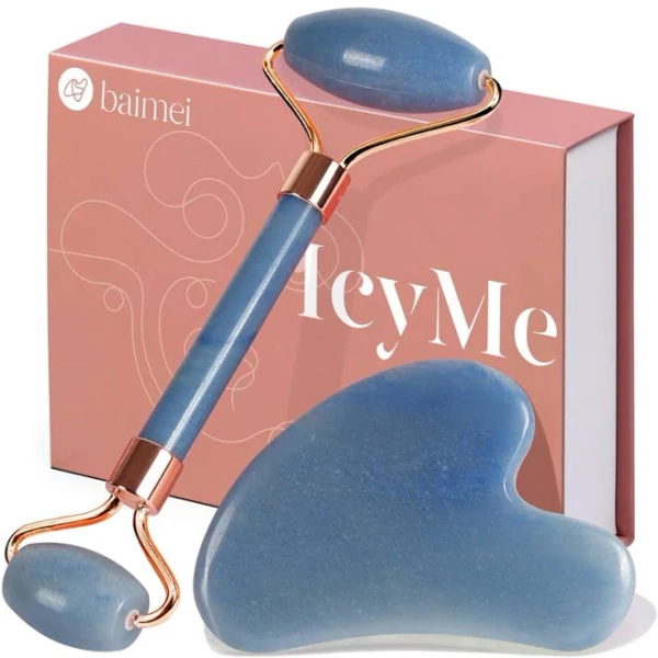 Icyme Jade Roller & Gua Sha, Face Roller Redness Reducing Skin Care
