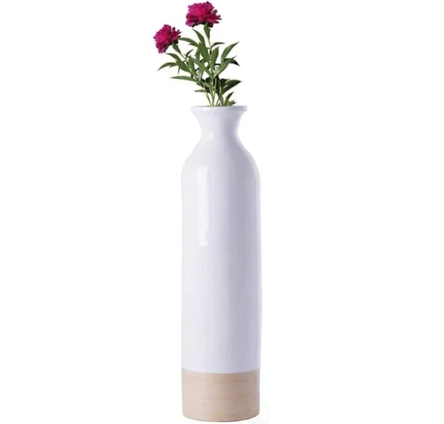 Uniquewise Cylinder Shaped Tall Spun Bamboo Floor Vase