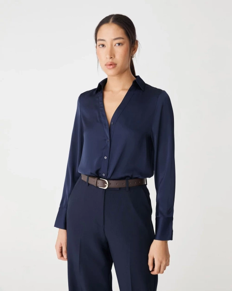 Lila V-neck Satin Blouse