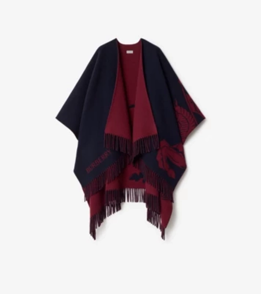 EKD Wool Cashmere Cape in Sash red | Burberry® Official