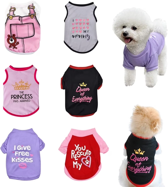 6 Pack Dog Clothes for Small Dogs Boy and Girl, Soft and Breathable Puppy Kitten Dog Shirts with Letters for Pet Dogs Cats,Dog T-Shirts Apparel Sleeveless Vests for Chihuahua Yorkies - Walmart.com