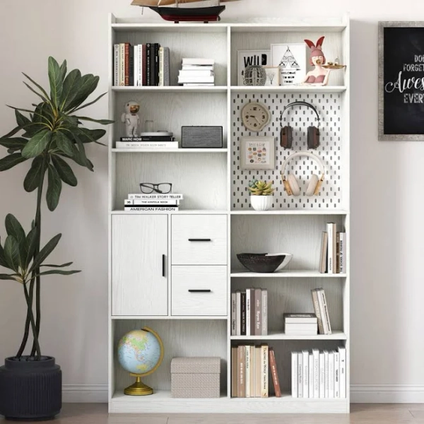 Latitude Run Modern Wide Wood Shelving Unit