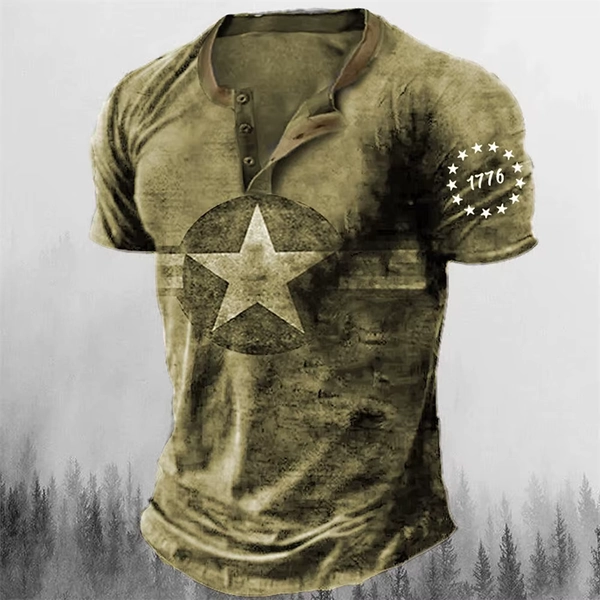 Vintage Button V-neck Navigation T Shirt Short Sleeve Gothic Henley Shirt For Men Oversized Tops Tee Shirt Men Punk Streetwear - AliExpress 200000343