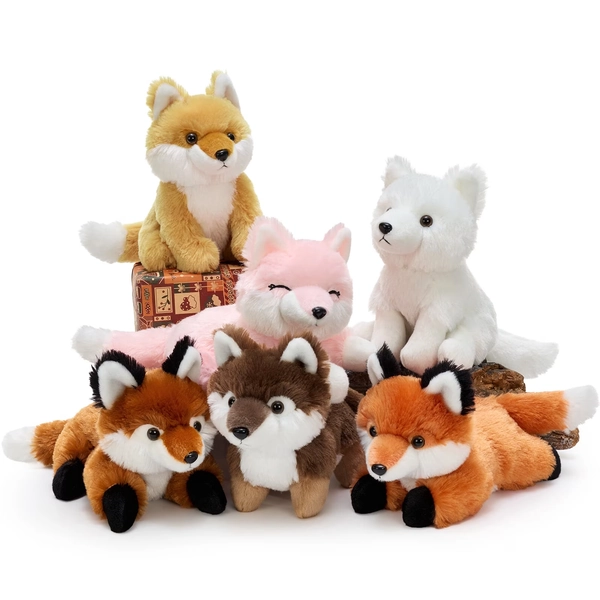 MorisMos 6 Pack Bulk Fox Stuffed Animal Set, Cute Stuffed Fox Plush Toys with Multi-Pose - Walmart.com