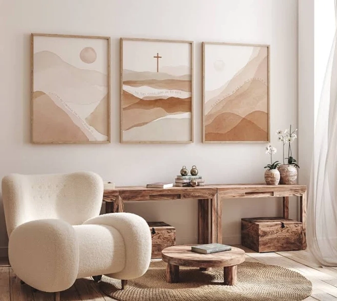 Set of 3 Faith can Move Mountain Printable Wall Art