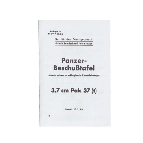 Panzer-Beschußtafel 3,7 cm Pak 37(t)