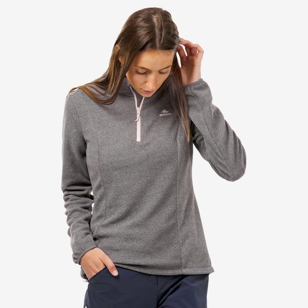 Women's Mountain Hiking Fleece MH100 - Grey