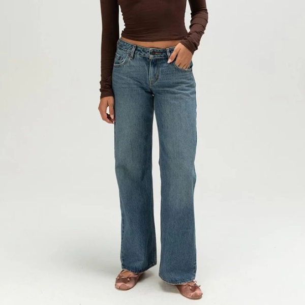 Levi's Premium Low Loose Womens Jeans - Rescued City - Medium Wash - Size: 24