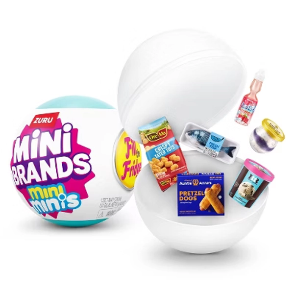 Mini Brands Fill the Fridge Mini Minis Series 1: Plastic Mini Figures Set, Includes 5 Figures