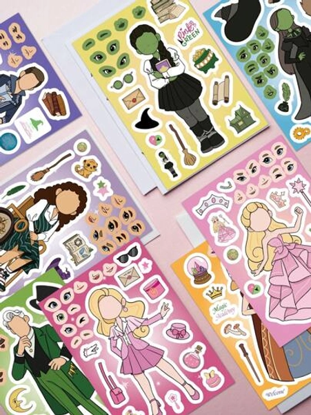 8pcs Wicked Witch Themed Sticker Pack, Decorative Peel & Stick Decals For Desk, Wall, Cup, Skateboard, Notebook, Phone Case, Teachers Day, Christmas Gifts, School Supplies,Back To School