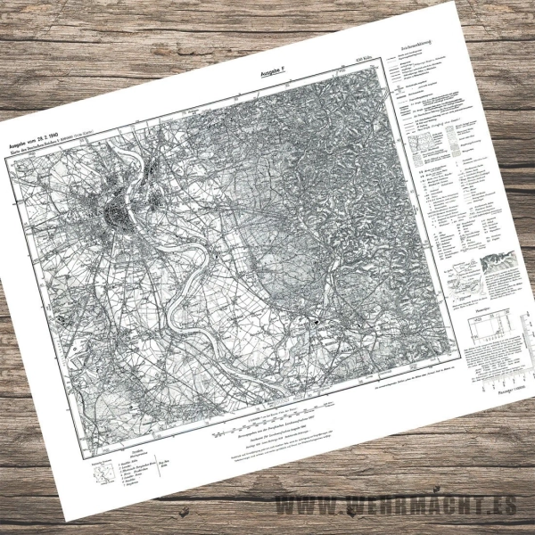 German map - Köln 1940 (Germany)