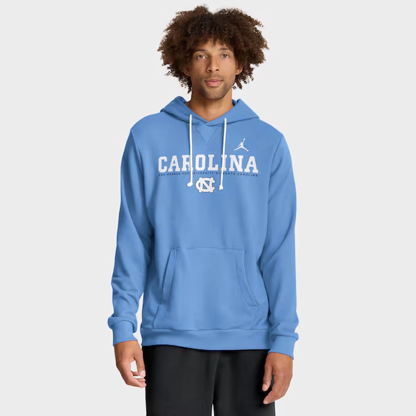 North Carolina Tar Heels Jordan Brand 2025 Sideline Standard Issue Dri-FIT Hoodie - Light Blue