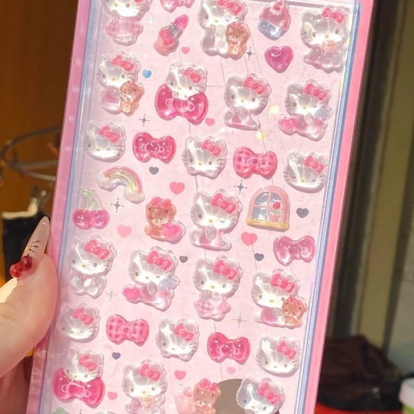 Pegatina 3D de Burbujas con Relieve de Hello Kitty, Sanrio Kawaii, Pegatina de Recompensa DIY, Pegatina Bonita para Niños, Regalo - AliExpress 26
