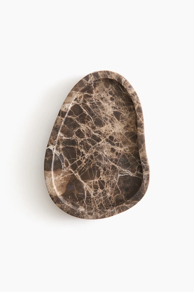H & M - Small Marble Tray - Dark Brown