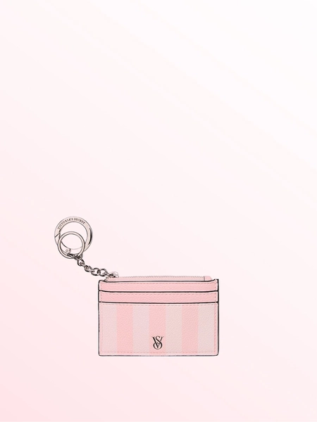 Iconic Stripe Pink Classic Card Case Key Ring - Size ONE