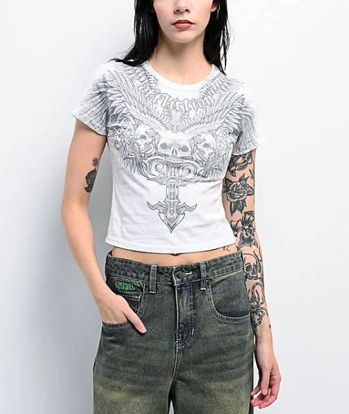 Affliction Elusive Afterlife Crop T-Shirt