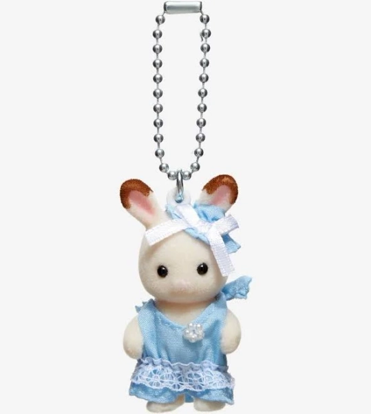 Calico Critters Bluebell Chocolate Rabbit Baby Keychain