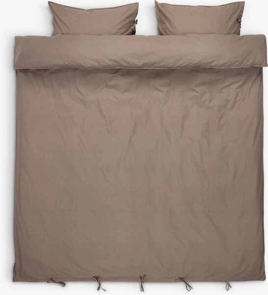 Duvet cover set SELMA Washed cotton Double dark sand