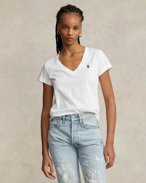 Cotton Jersey V-Neck Tee | Ralph Lauren® Australia