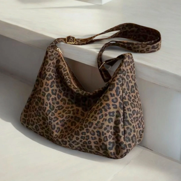 Bag sac à bandoulière cross body motif léopard marron style vintage neuf