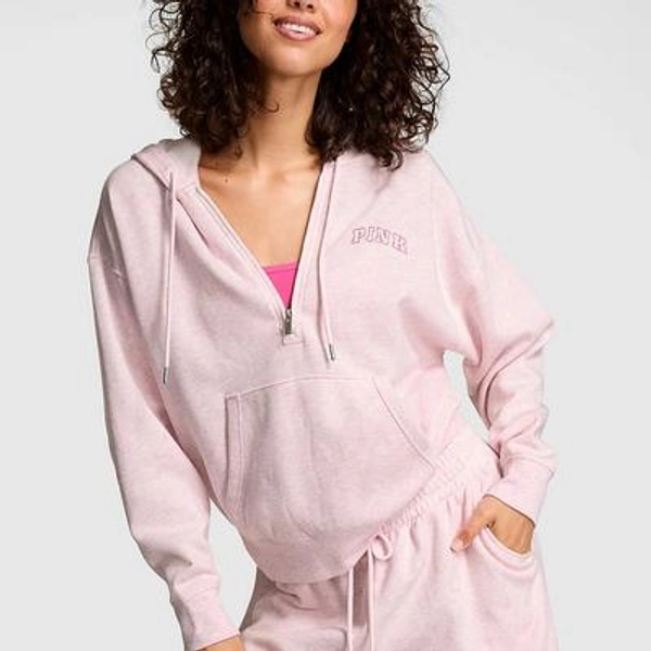 Women's PINK Ivy Fleece Campus Half-Zip Hoodie