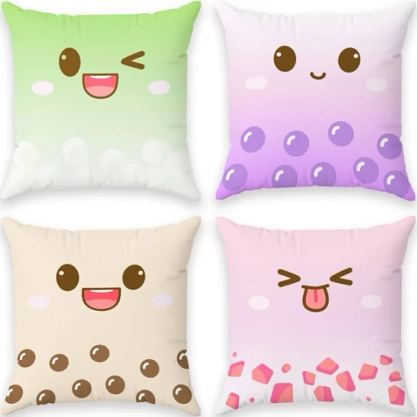 BelugaDesign Boba Throw Pillow Cases