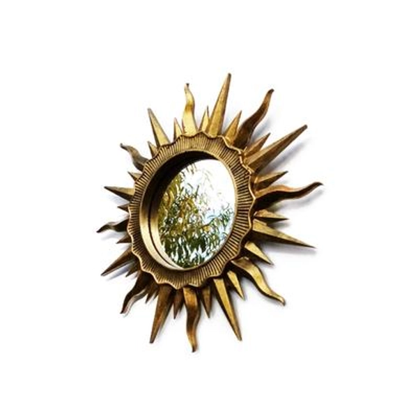 Handmade Bronze Resin Sunburst Mirror: Art Deco Wall Decor