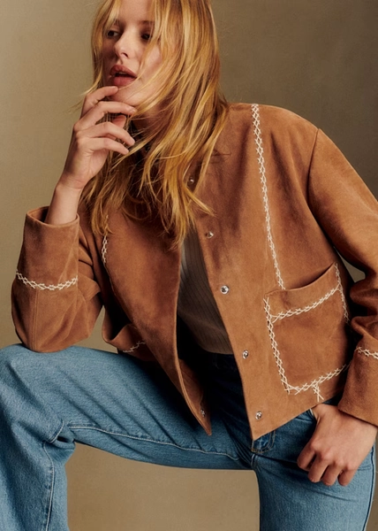 Giuseppe Jacket - Camel with ecru lattice