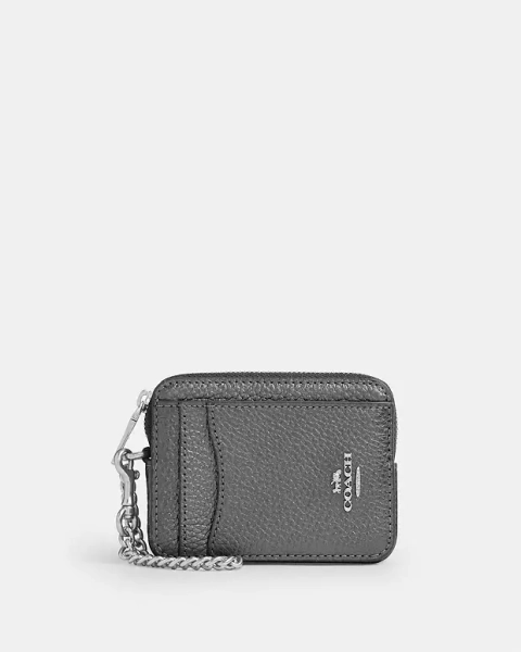 Silver Zip Card Case