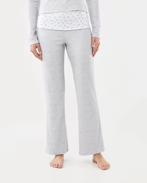 Fold Over Waist Pants Slvr Marle Size 8