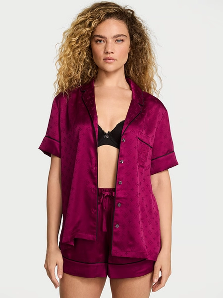 Glazed Satin Short Pajama Set