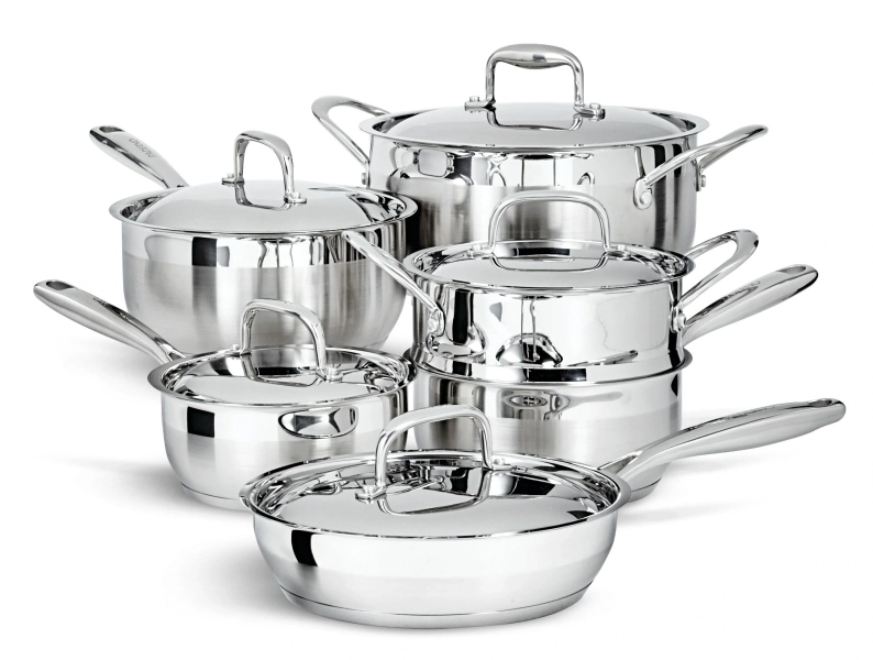 PADERNO Canadian Classic Stainless Steel Cookware Set, Dishwasher & Oven Safe, 11-pc
