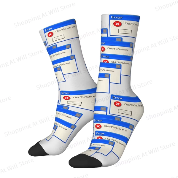 Error Windows Xp Windows 95 Calzini invernali unisex Calzini con stampa divertente antivento Street Style Crazy Sock