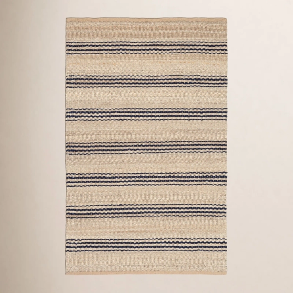 Jute Ticking Indigo Handwoven Rug