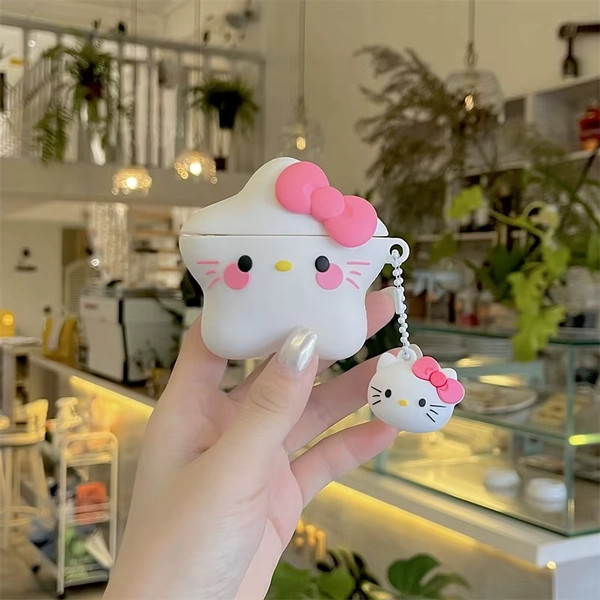 Pour Airpods 4 étui 2024, 3D Hello Kitty Star Style housse de protection en Silicone pour écouteurs Airpod 4 étui avec porte-clés enfants Funda - AliExpress 