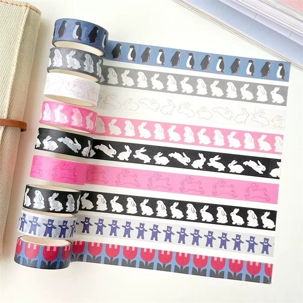 3m coreano Ins lindo conejo de dibujos animados pingüino Washi Tape álbum de recortes diario DIY pegatina de paisajismo cinta Kawaii decoración para niña - AliExpress 21
