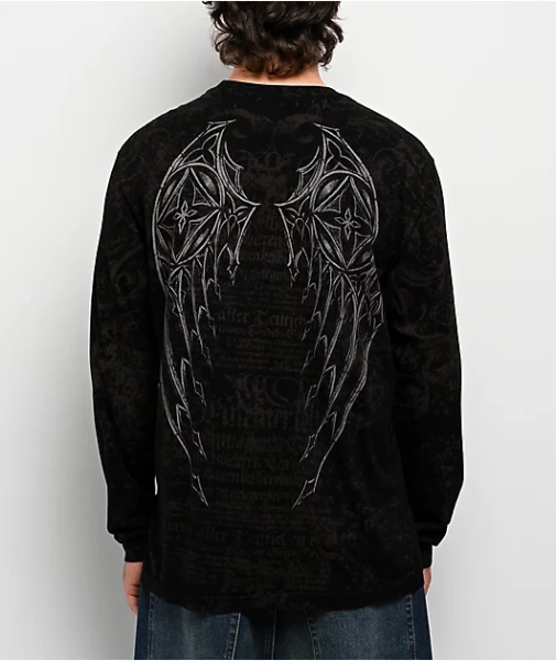 Affliction Spike Black Long Sleeve T-Shirt