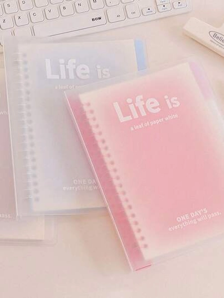1pc Creative PP Matte Fantasy Colorful 20 Rings Plastic Loose-Leaf A5/B5 Lined Notebook Back To School - Size B5