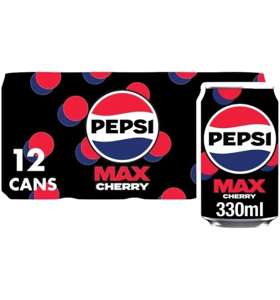 Pepsi Max Cherry No Sugar 12 x 330ml Cans