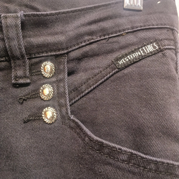Western Ethics Women's Size 30x30 Black Studded Western Bootcut Denim Jeans Vtg