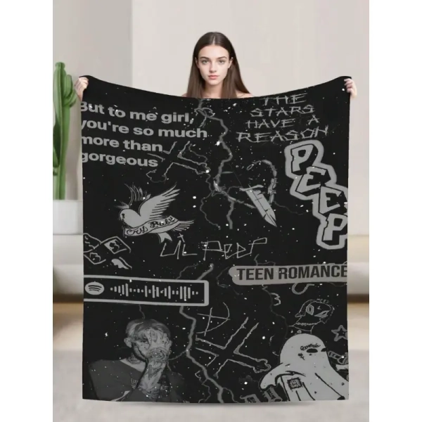 Lil Merch Peep Throw Blanket Warm Breathable Air Conditioner Blanket for Car Classic Outdoor Picnic All Season Use Comfortable Stylish summerwins,summerwins