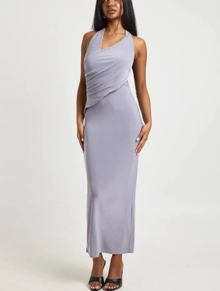 Boohoo Women's Slinky Halterneck Wrap Maxi Dress