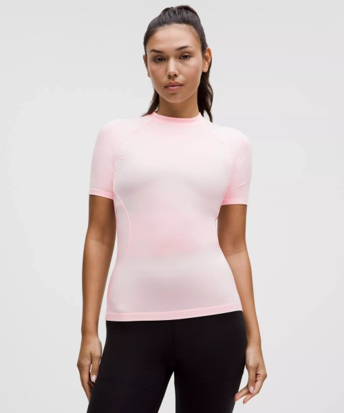 Short-Sleeve Crewneck Base Layer - Strawberry Milkshake/Pink Haze - 8