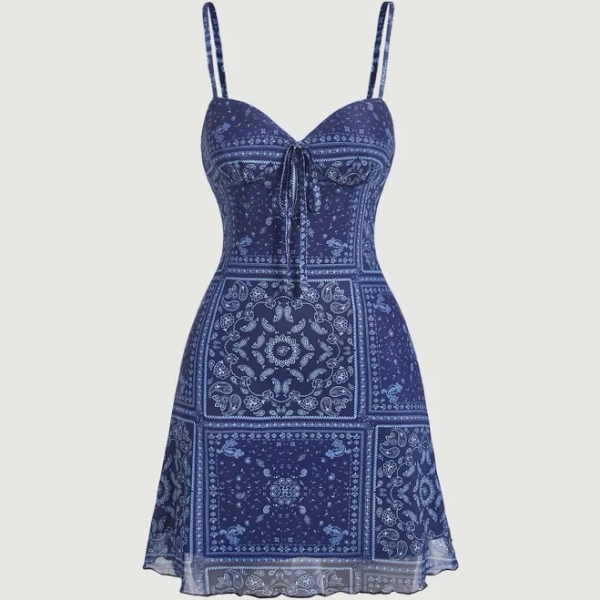 SHEIN Paisley Scarf Cami Dress