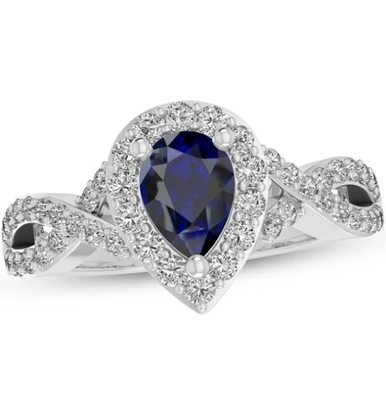 Sterling Silver Lab-Created Sapphire Ring