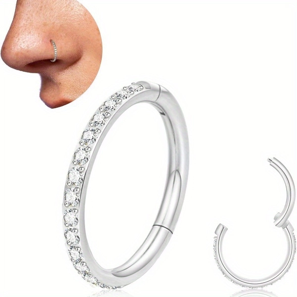 Nose Ring Clicker THIN Segment Helix Tragus Small Nose Hoop Non Tarnish, Party Accessory, Casual Attire, Segment Design, Thin Hoop, Hypoallergenic Material, Highquality Metal, Tragus Earring, Piercing Jewelry, Jewelry Collectors, Alternative Style