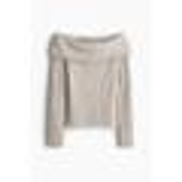 H & M - Rib-knit off-the-shoulder top - Brown